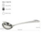 polonic din inox cu mâner plat și informații despre dimensiuni greutate și capacitate