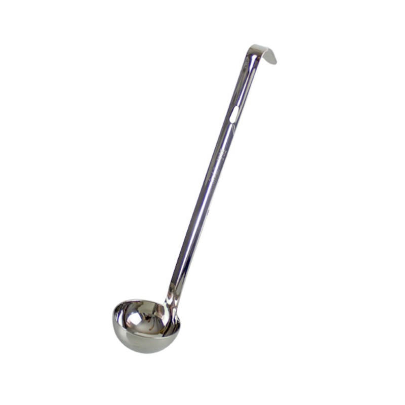 Polonic inox, cu mâner lung și design ergonomic, potrivit pentru porționarea exactă, ideal pentru sosuri și dressinguri 60 ml