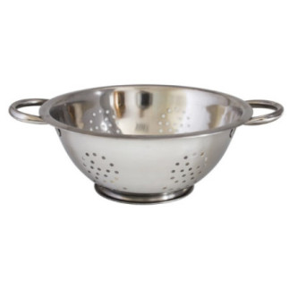 strecurătoare alimente clasică rotundă din inox cu două mânere și bază stabilă