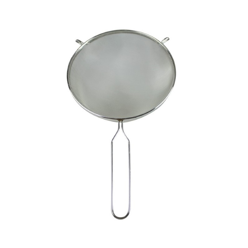 Strecurătoare rotundă din inox, cu sită densă și un mâner, potrivită pentru filtrarea supelor și sosurilor, cernut făină,16 cm