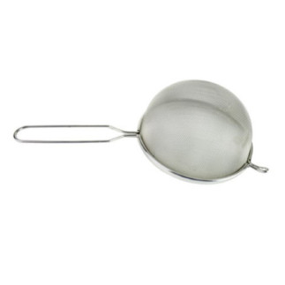 Strecurătoare rotundă din inox, cu sită densă și un mâner, potrivită pentru filtrarea supelor și sosurilor, cernut făină,16 cm
