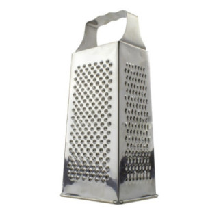 răzătoare de legume cu 4 fețe din inox cu detaliu pe două dintre părțile laterale