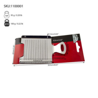 răzătoare mică de mână cu specificații despre dimensiuni trasate prin săgeți