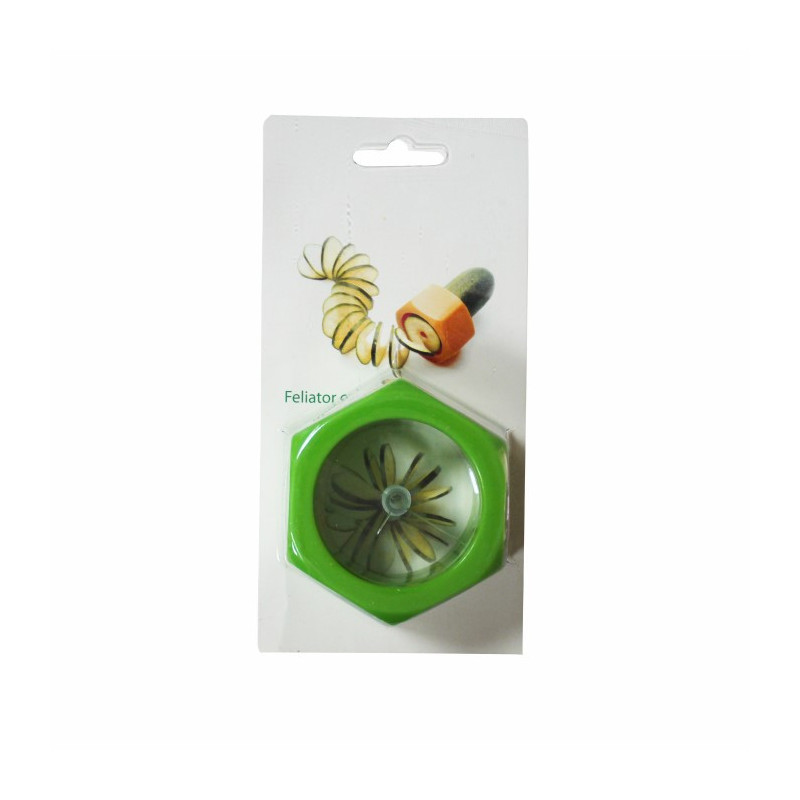 Feliator manual din plastic, ideal pentru feliat castraveți în formă de spirală, perfect pentru ornat sau decorat