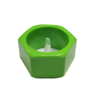 dispozitiv hexagonal din plastic verde cu șurub central pentru spirale de castraveți