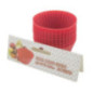 set de 12 forme rotunde și ondulate din silicon roșu stivuite cu etichetă de carton