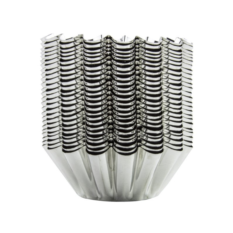 Set forme de copt ondulate, tip coșuleț din tablă cositorită, mijlocii, perfecte pentru fursecuri, deserturi și prăjturi, 25 buc