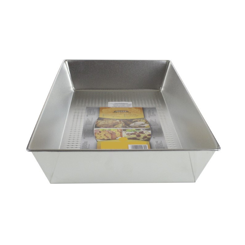 Tavă de copt din tablă cositorită, dreptunghiulară, ideală pentru prăjituri pufoase și deserturi de casă coapte uniform