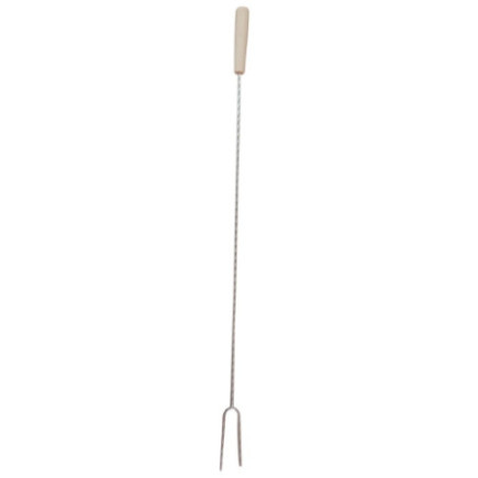 frigăruie bifurcată din metal cu mâner din lemn ideală pentru grătar