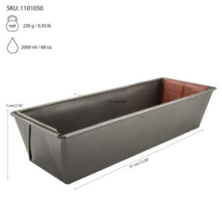 Tavă de copt dreptunghiulară, cu înveliș antiaderent, previne lipirea și asigură coacere uniformă a checurilor și a cozonacilor