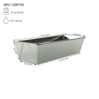 formă dreptunghiulară pentru copt chec cu informații despre greutate capacitate și dimensiuni