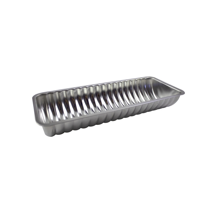 Tavă de copt dreptunghiulara, ondulată, lată, din tablă cositorită, ideală pentru coacere uniformă și rulade perfect rumenite