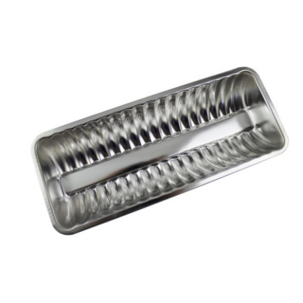 Tavă de copt dreptunghiulara, ondulată, lată, din tablă cositorită, ideală pentru coacere uniformă și rulade perfect rumenite