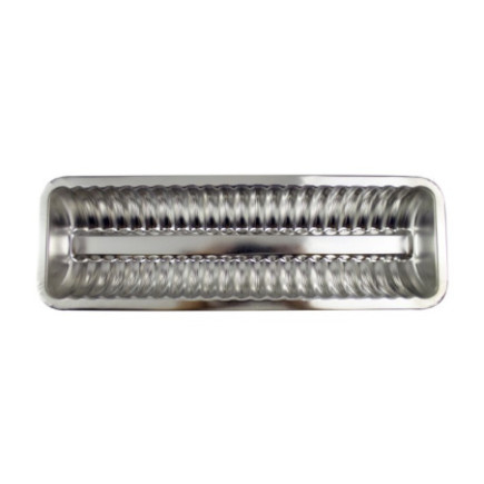 Tavă de copt dreptunghiulara, ondulată, îngustă, din tablă cositorită, ideală pentru coacere uniformă și rulade perfect rumenite