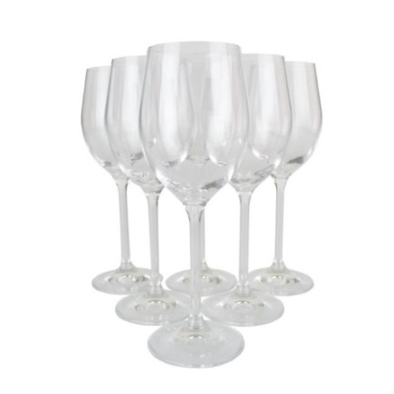 Set de pahare pentru vin alb, formă elegantă, design subțire cu picior înalt și cupă îngustă pentru păstrarea aromelor, 6 buc