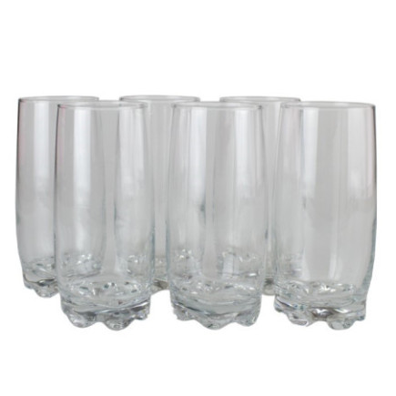Set de pahare Highball, din sticlă, cu design modern și formă înaltă, ideale pentru apă, suc și cocktailuri răcoritoare, 6 buc