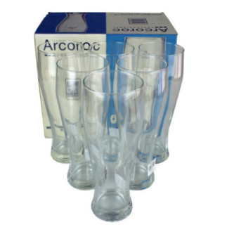 set de 6 pahare aranjate în fața cutiei colorate în care sunt ambalate