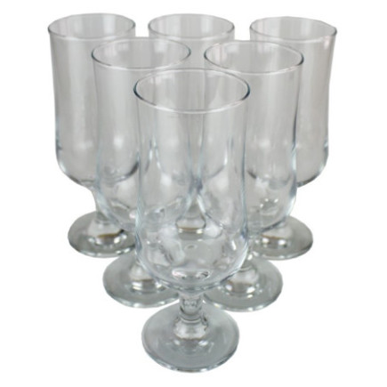 Set de pahare pentru sucuri bere sau cocktailuri, capacitate generoasă de 385 ml, design elegant cu picior, 6 buc