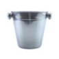 frapieră mică din inox cu două mânere pentru servit cuburi de gheață la masă
