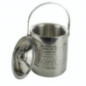 recipient din inox solid cu capac și mâner pentru păstrarea gheții la masă
