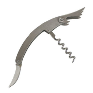 tirbușon multifuncțional din inox cu cuțițaș zimțat