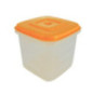 cutie dreptunghiulară din plastic cu capac portocaliu pentru depozitat alimente