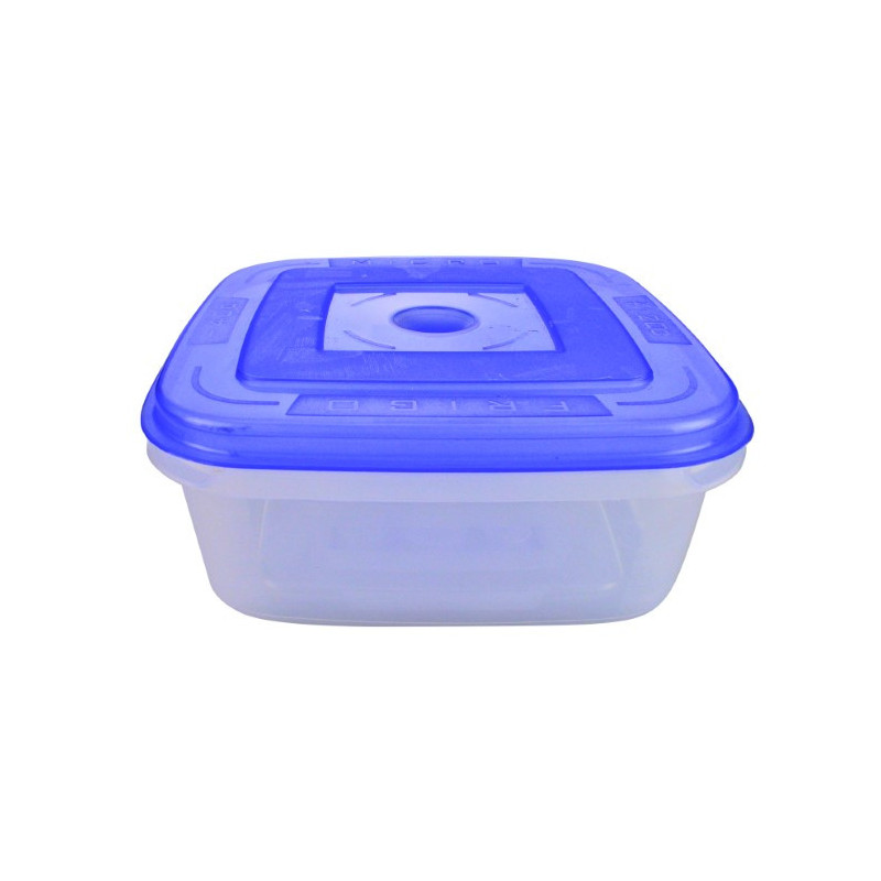 Caserolă pentru alimente, pătrată, cu capac bine fixat, pentru depozitat și transport, compatibil microunde și congelator, 1L