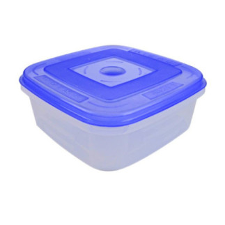 Caserolă pentru alimente, pătrată, cu capac bine fixat, pentru depozitat și transport, compatibil microunde și congelator, 1L