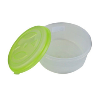 Caserolă pentru alimente, rotundă, cu capac bine fixat, pentru depozitat și transport, compatibil microunde și congelator, 2.2L