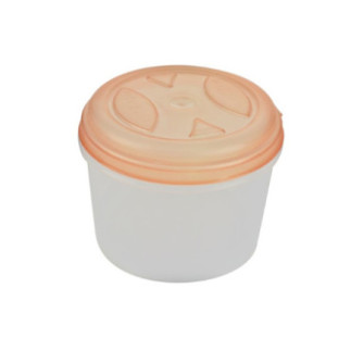 cutie de condimente rotundă din plastic cu capac portocaliu