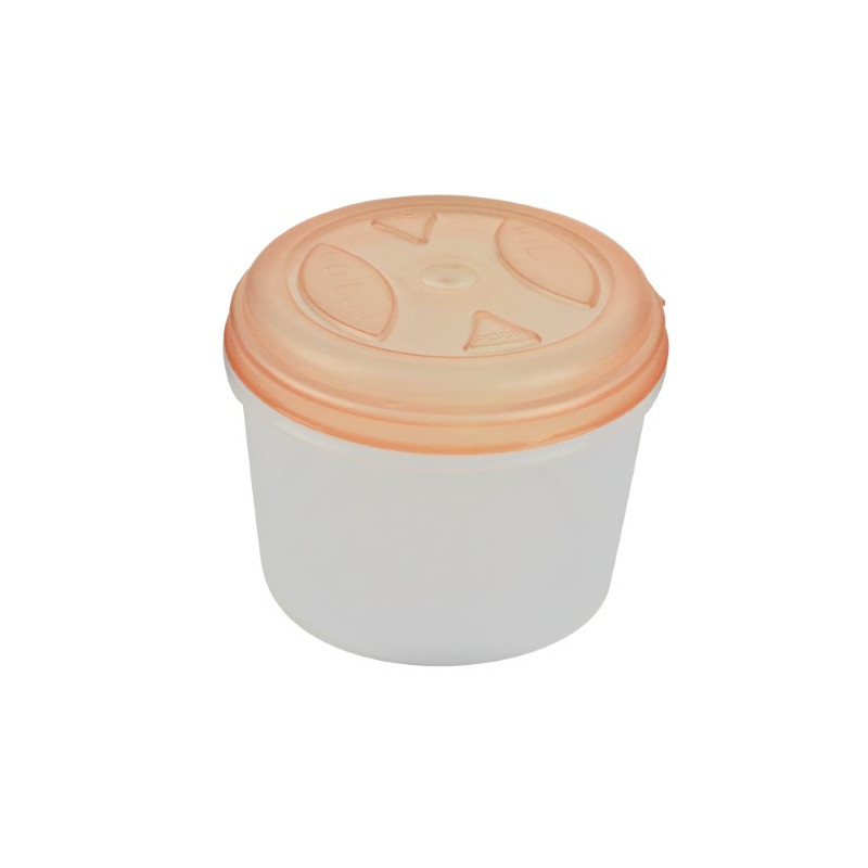 Caserolă pentru alimente, rotundă, cu capac bine fixat, pentru depozitat și transport, compatibil microunde și congelator, 0.5L