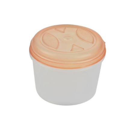 cutie de condimente rotundă din plastic cu capac portocaliu