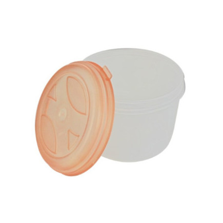 Caserolă pentru alimente, rotundă, cu capac bine fixat, pentru depozitat și transport, compatibil microunde și congelator, 0.5L