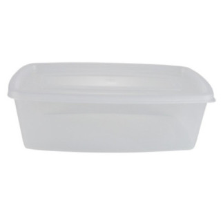 caserola pentru alimente ovala din plastic transparent cu capac