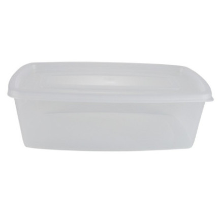 caserola pentru alimente ovala din plastic transparent cu capac