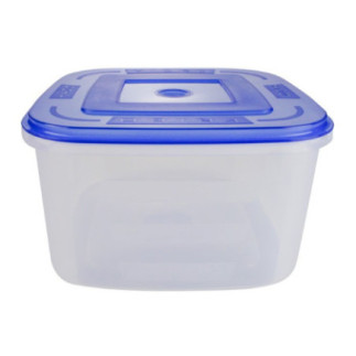 cutie pătrată pentru mâncare din plastic cu capac albastru