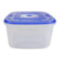 cutie pătrată pentru mâncare din plastic cu capac albastru