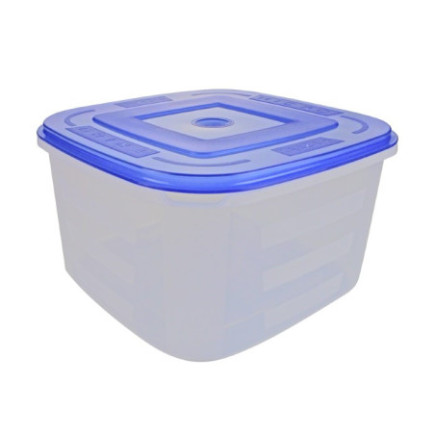 Caserolă pentru alimente, pătrată, cu capac bine fixat, pentru depozitat și transport, compatibil microunde, congelator, 4L