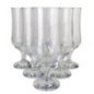 set de 6 pahare pentru bere sau cocktails din sticlă alungite cu bază ușor bombată și picior scurt