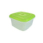 caserolă pentru alimente pătrată din plastic cu capac verde
