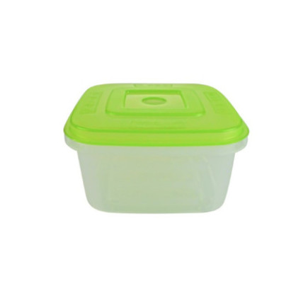 Caserolă pentru alimente, pătrată, cu capac bine fixat, pentru depozitat și transport, compatibil microunde și congelator, 0.5L