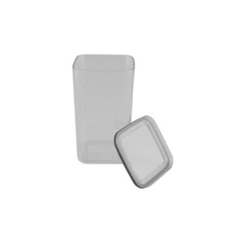 Cutie pentru alimente, dreptunghiulară înaltă, capac bine fixat, pentru organizarea pe rafturi în cămară sau frigider, 1.5 L