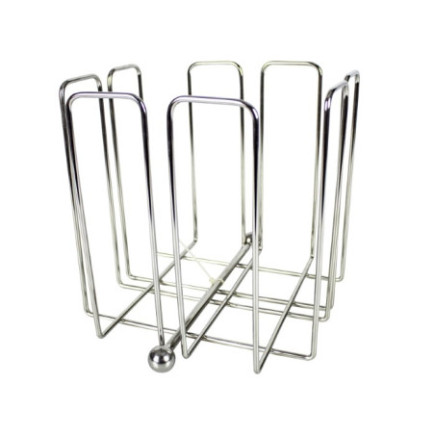 organizator pentru șervețele de masă din inox cu bare verticale laterale în formă de cub