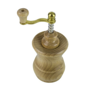 măcinator de piper din lemn cu aspect rustic cu manivelă