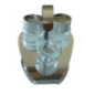 set solniță și piperniță din sticlă pe suport elegant și compact din inox și sticluță pentru scobitori