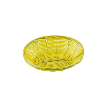 Coș pentru servit pâine, chifle sau croissante la masă, oval din polyratan împletit