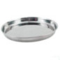 tavă pentru servit rotundă cu margini înălțate din inox lucios