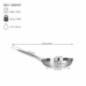 Tigaie profesională, rotundă, inox, ideală pentru prăjit și sotat, încălzire rapidă, distribuție uniformă a căldurii, 24 cm tigaie profesională din inox cu informații despre dimensiuni marcate prin săgeți