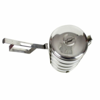 sufertas cu 4 caserole din inox în stativ cu mâner pentru mâncarea de prânz