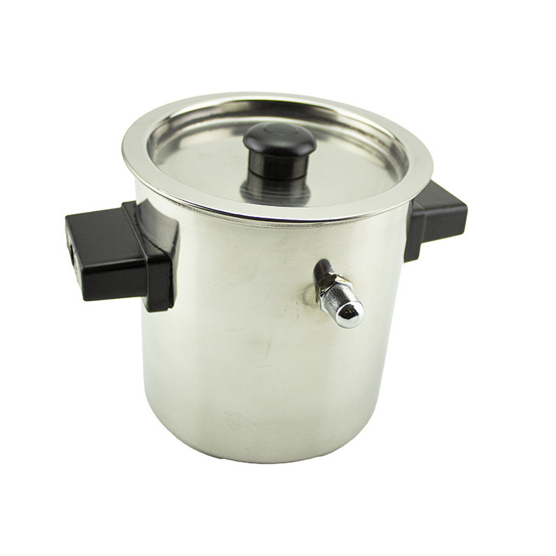 Oală pentru fiert lapte cu pereți dubli, capac și supapă de abur, din inox cu două mânere, 1.5 L